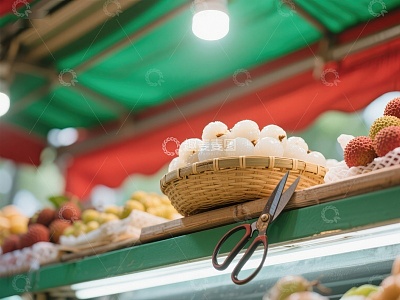 市场摊位上的水果展示