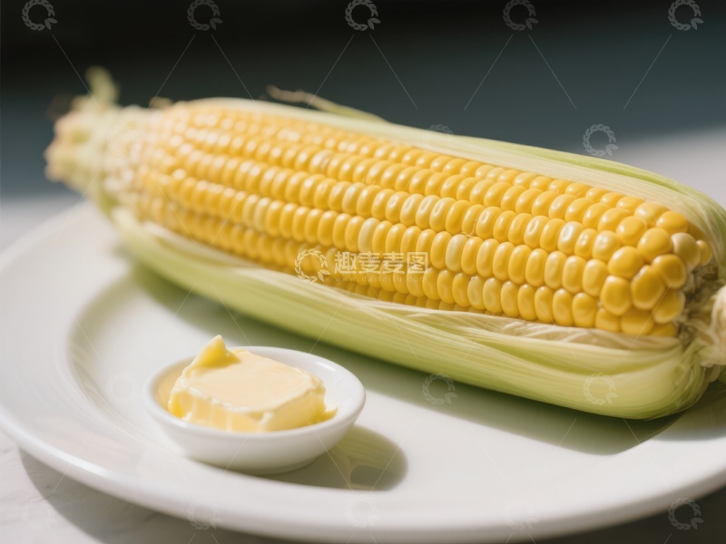 高清大图下载【趣麦麦图】新鲜玉米配黄油，美味健康