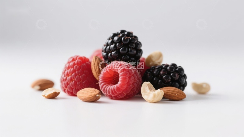 高清大图下载【趣麦麦图】新鲜浆果与坚果的组合