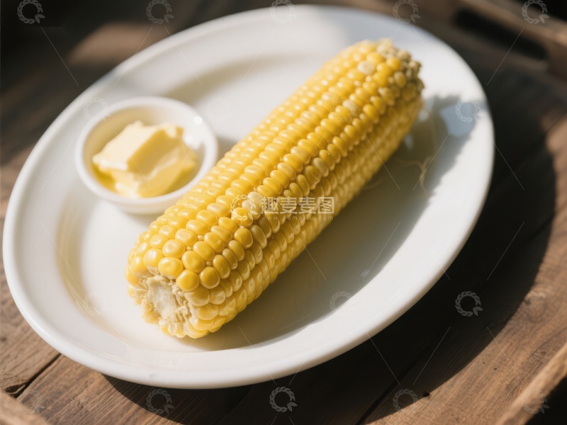 高清大图下载【趣麦麦图】盘中玉米配黄油，简单美味