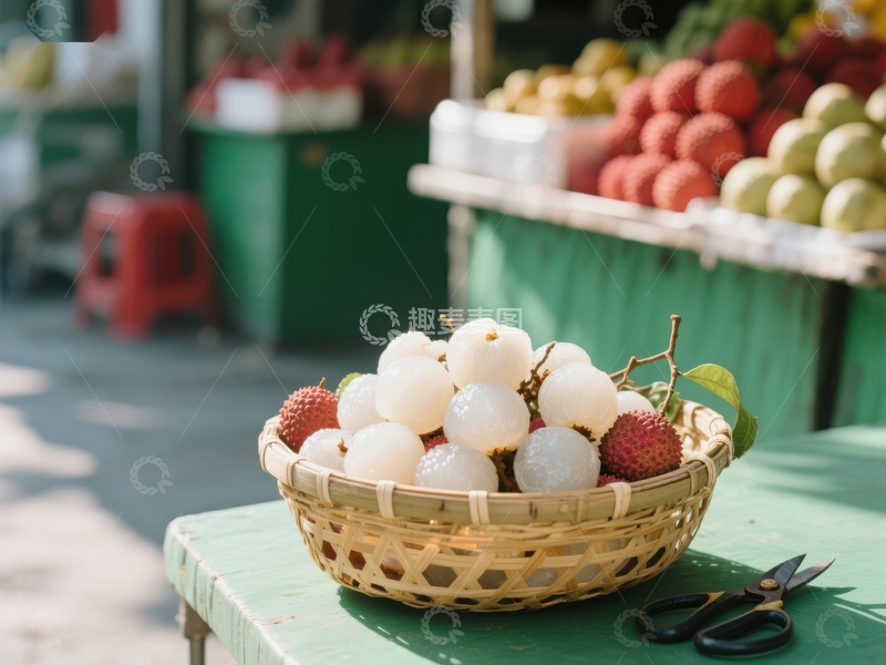 高清大图下载【趣麦麦图】市场摊位上的新鲜水果