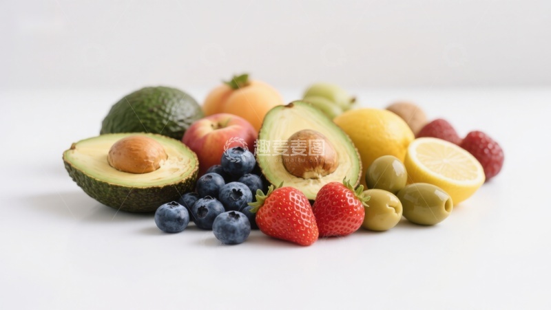 高清大图下载【趣麦麦图】新鲜水果与橄榄的健康组合