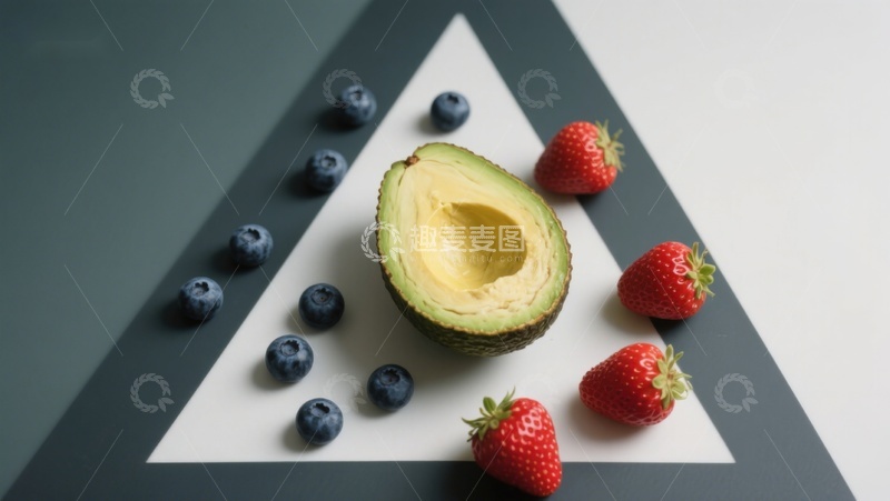 高清大图下载【趣麦麦图】三角构图中的牛油果与浆果