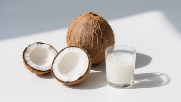 椰子与椰奶，清新健康饮品