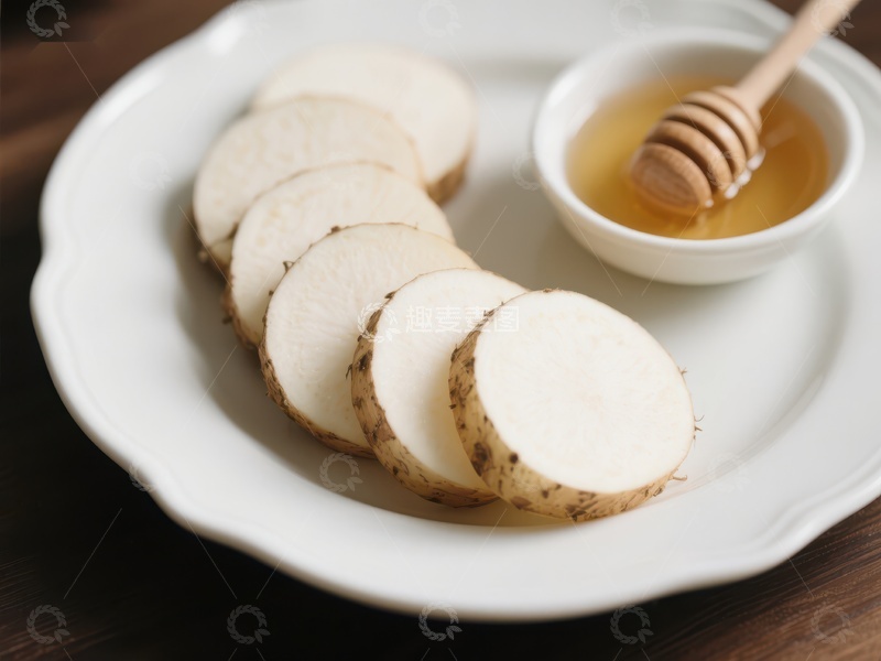 高清大图下载【趣麦麦图】白萝卜切片配蜂蜜
