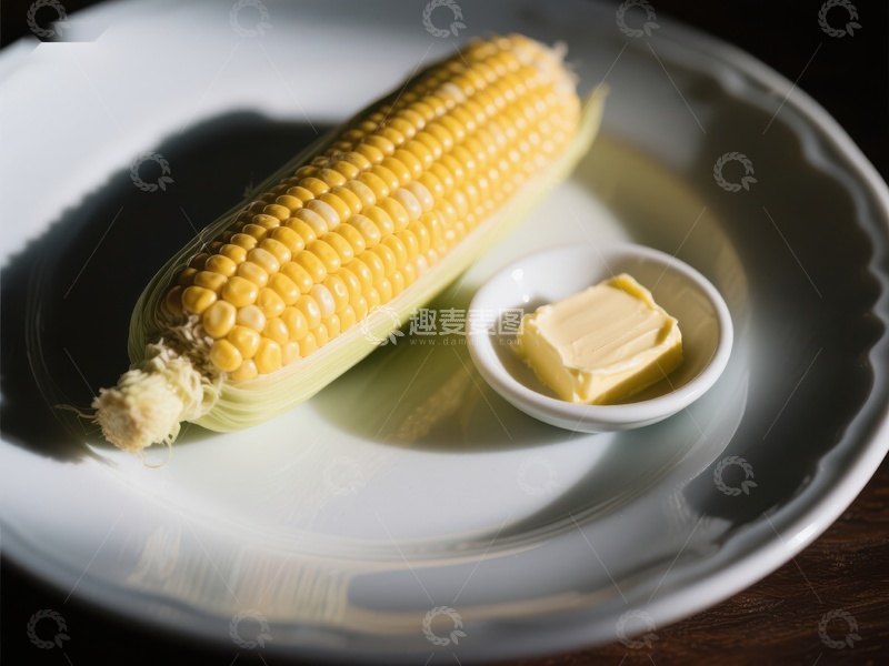 高清大图下载【趣麦麦图】盘中玉米配黄油