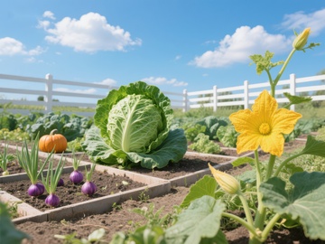 田园蔬菜种植，生机盎然