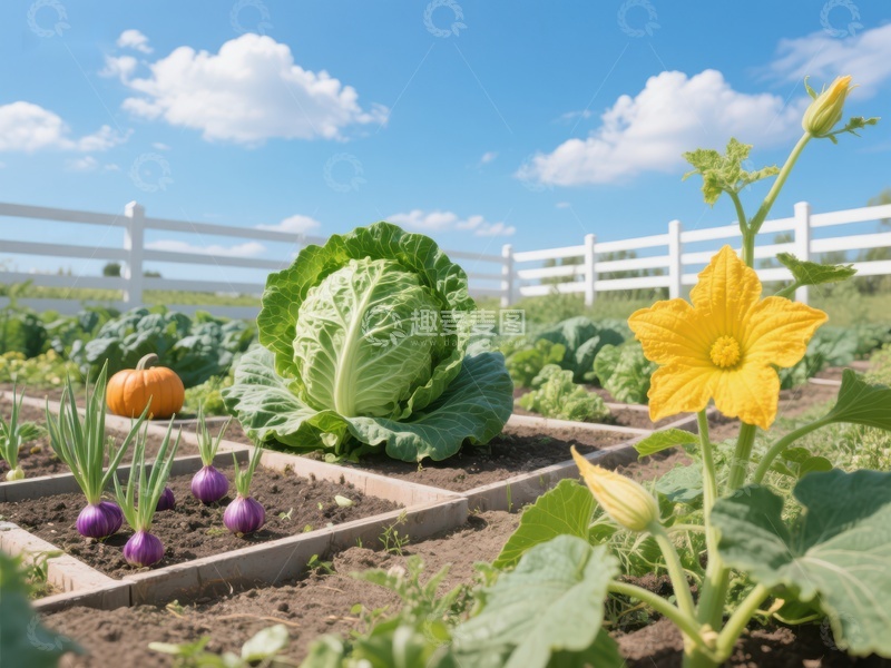 高清大图下载【趣麦麦图】田园蔬菜种植，生机盎然