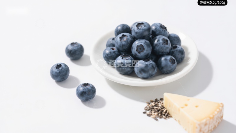 高清大图下载【趣麦麦图】蓝莓与奶酪的清新搭配