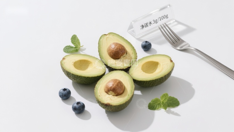 高清大图下载【趣麦麦图】新鲜牛油果与蓝莓的健康搭配