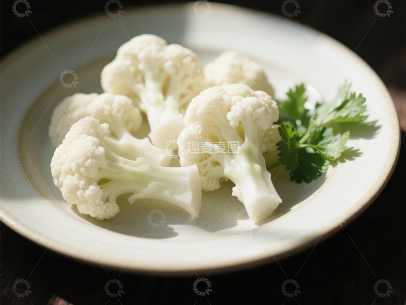 高清大图下载【趣麦麦图】新鲜花椰菜配香菜