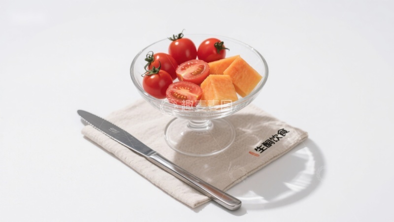 高清大图下载【趣麦麦图】玻璃碗中的番茄与南瓜片