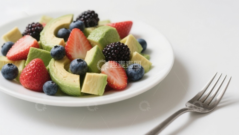 高清大图下载【趣麦麦图】新鲜水果沙拉配牛油果