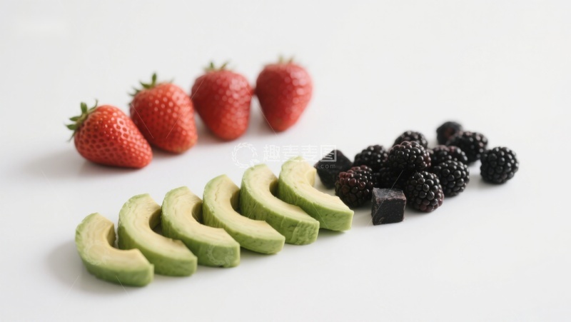 高清大图下载【趣麦麦图】新鲜水果与巧克力的排列组合