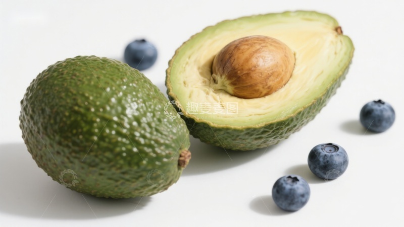高清大图下载【趣麦麦图】新鲜牛油果与蓝莓特写