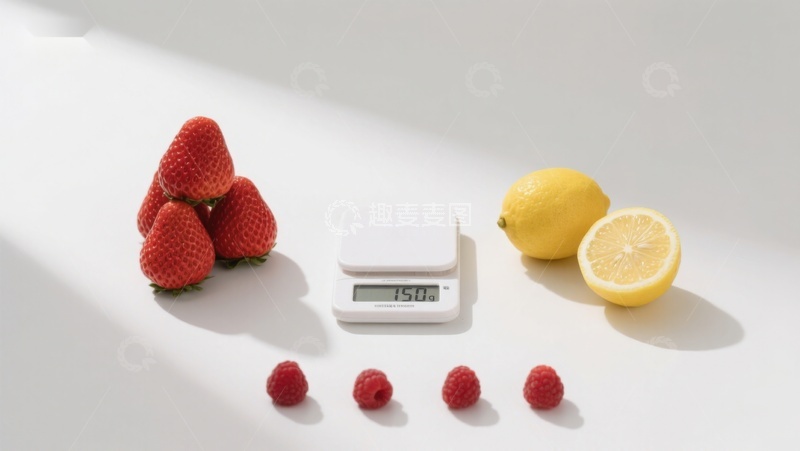 高清大图下载【趣麦麦图】水果与电子秤的简洁构图
