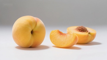 新鲜桃子与切片展示