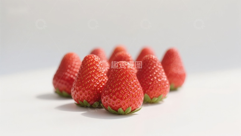 高清大图下载【趣麦麦图】新鲜草莓整齐排列