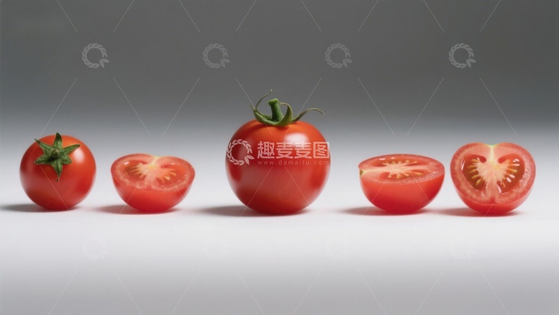 高清大图下载【趣麦麦图】-不同状态的番茄展示