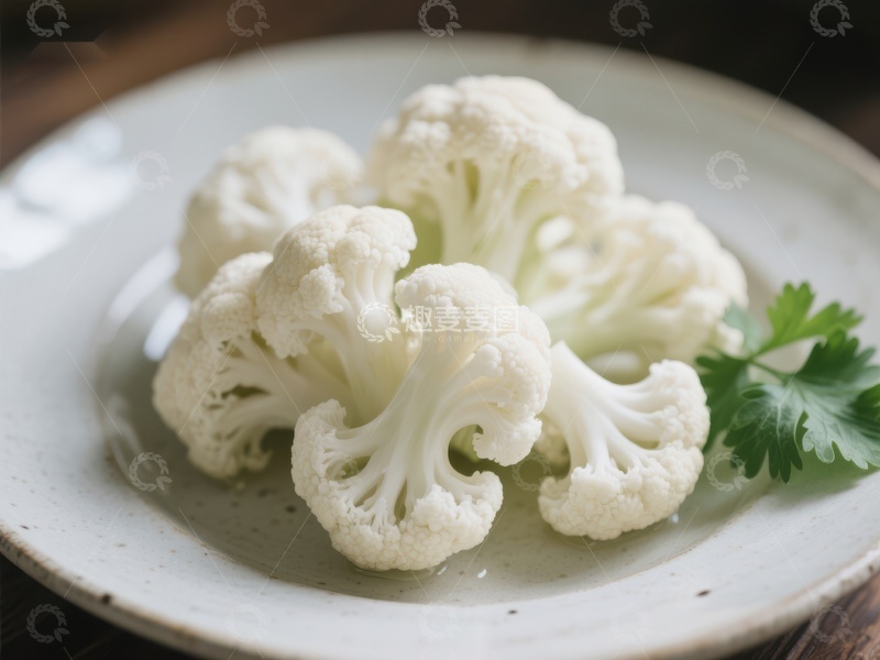 高清大图下载【趣麦麦图】新鲜花椰菜置于盘中