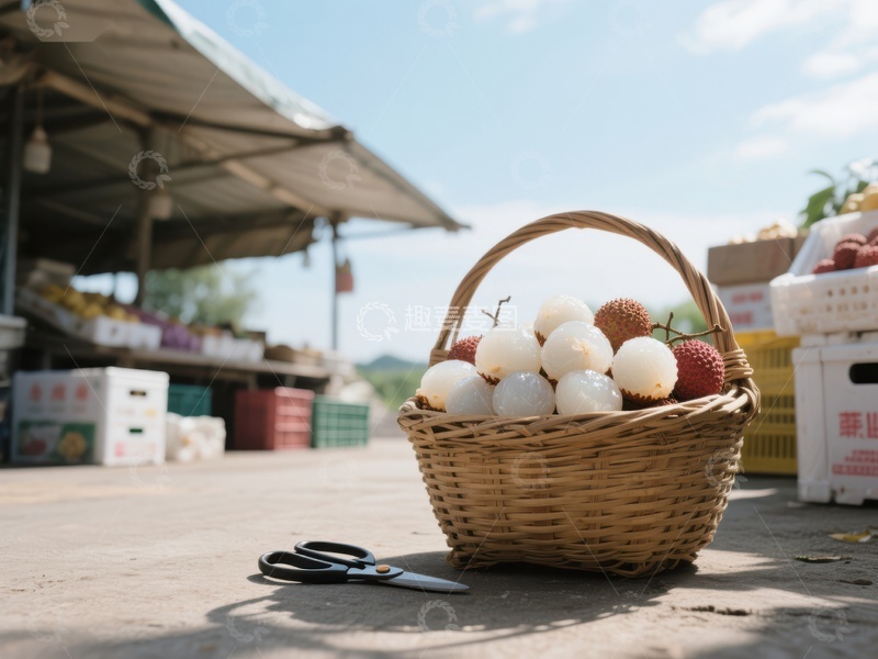 高清大图下载【趣麦麦图】市场旁的水果篮