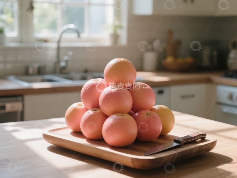 高清大图下载【趣麦麦图】厨房台面上的橙子堆