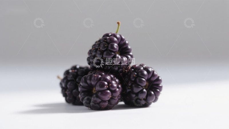 高清大图下载【趣麦麦图】新鲜黑莓堆叠静物图