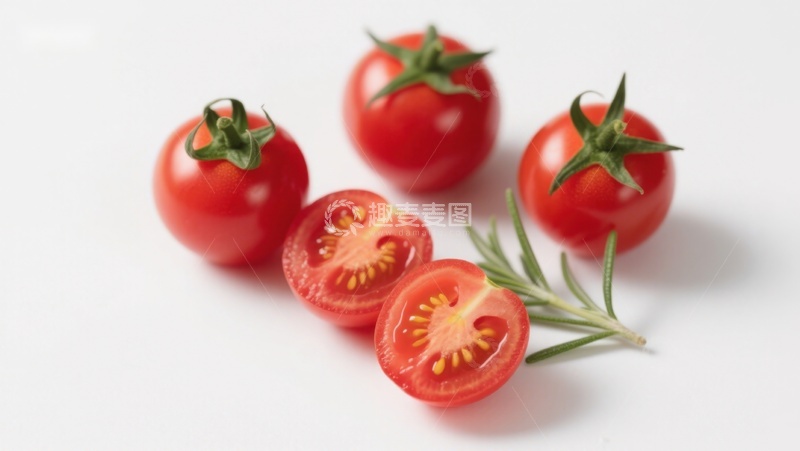 高清大图下载【趣麦麦图】新鲜樱桃番茄与迷迭香