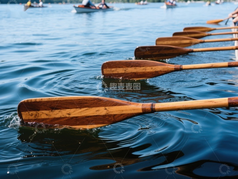 高清大图下载【趣麦麦图】湖面静置的木桨