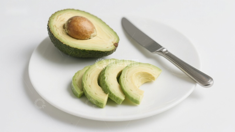 高清大图下载【趣麦麦图】切片牛油果与刀具
