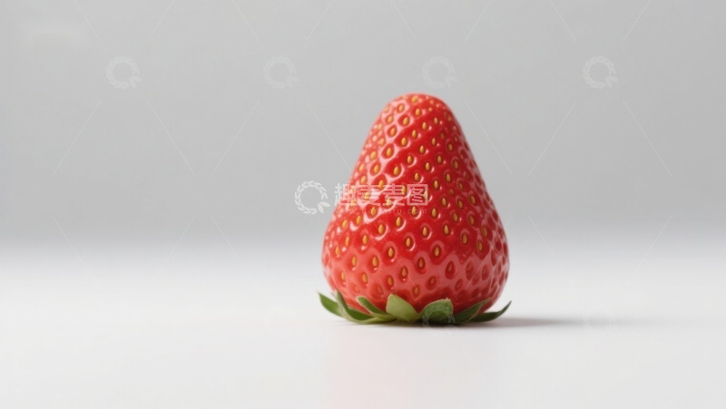 高清大图下载【趣麦麦图】新鲜草莓静置于白色背景