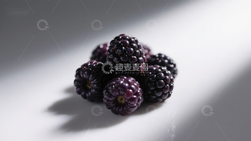 高清大图下载【趣麦麦图】新鲜黑莓静物特写