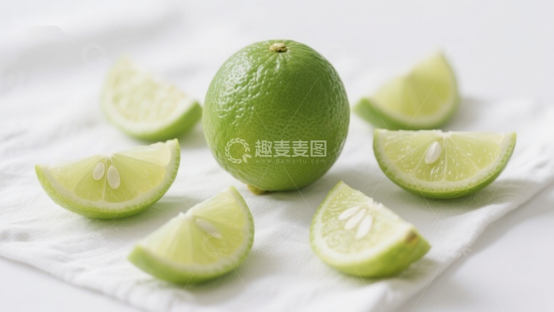 高清大图下载【趣麦麦图】新鲜青柠与切片