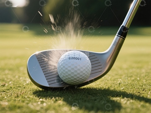高尔夫球击打瞬间