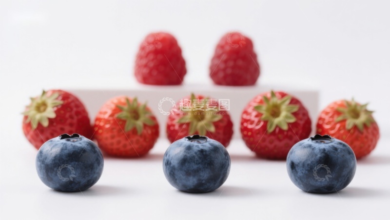 高清大图下载【趣麦麦图】新鲜蓝莓草莓与覆盆子的组合