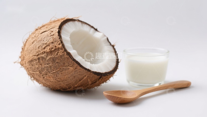 高清大图下载【趣麦麦图】椰子与椰奶的清新组合