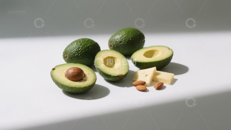 高清大图下载【趣麦麦图】新鲜牛油果与坚果奶酪组合