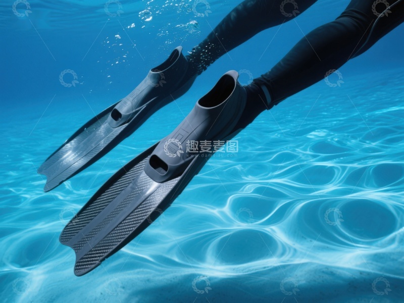 高清大图下载【趣麦麦图】水下泳者脚蹼特写