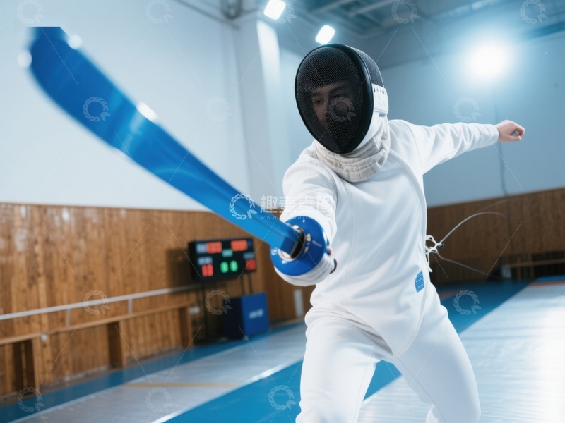 高清大图下载【趣麦麦图】击剑运动员在室内训练