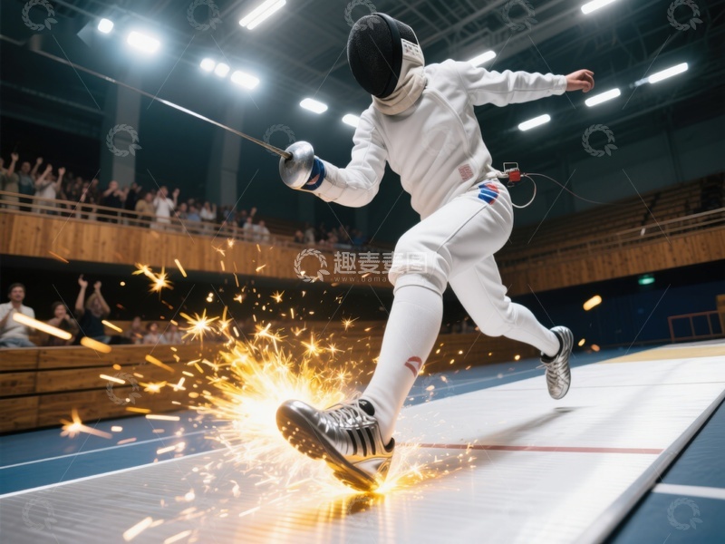 高清大图下载【趣麦麦图】击剑运动员激烈对决瞬间