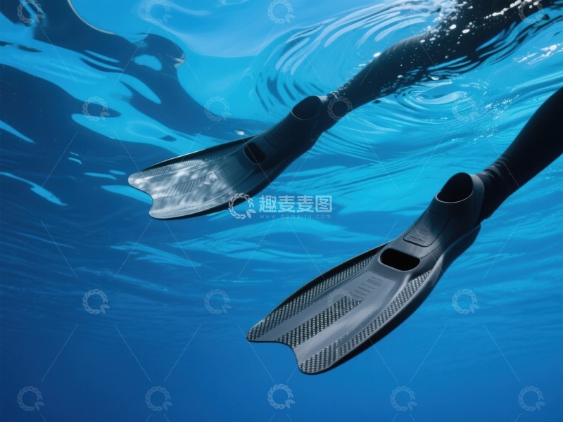 高清大图下载【趣麦麦图】水下泳者脚蹼特写