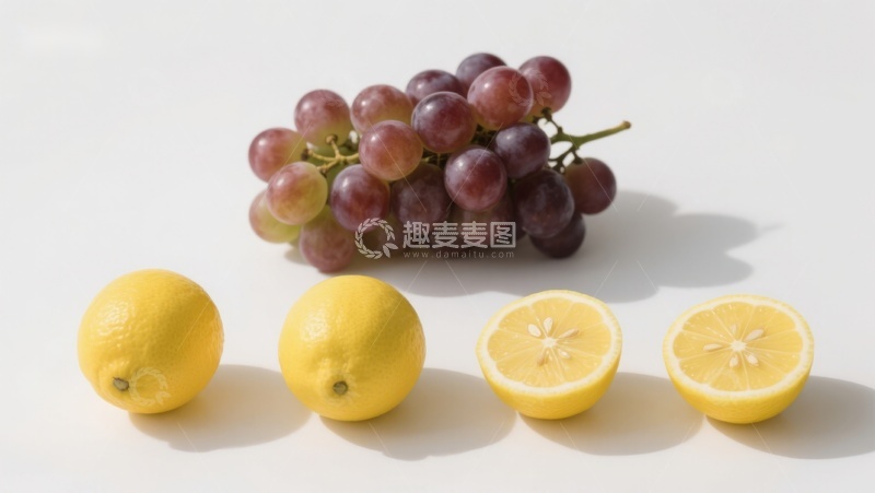 高清大图下载【趣麦麦图】葡萄与柠檬的清新组合