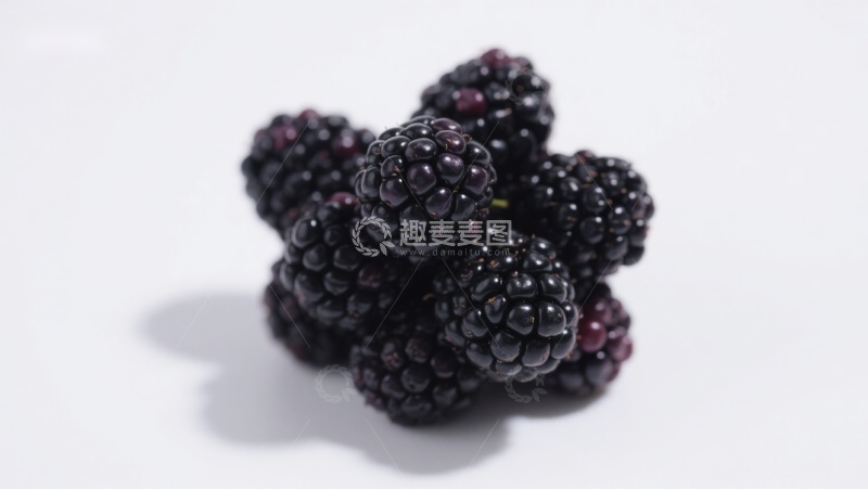 高清大图下载【趣麦麦图】新鲜黑莓堆叠特写