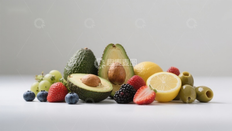 高清大图下载【趣麦麦图】新鲜水果与橄榄的健康组合