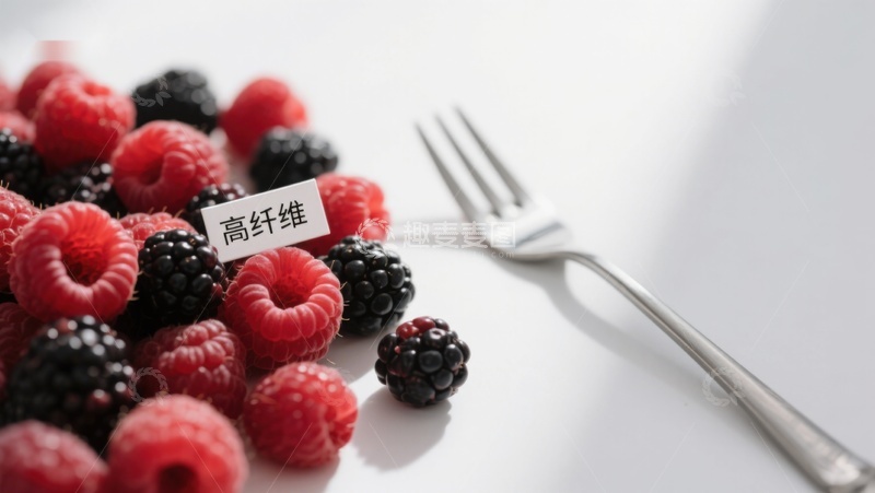 高清大图下载【趣麦麦图】高纤维水果：覆盆子与黑莓