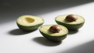 新鲜切开的鳄梨展示