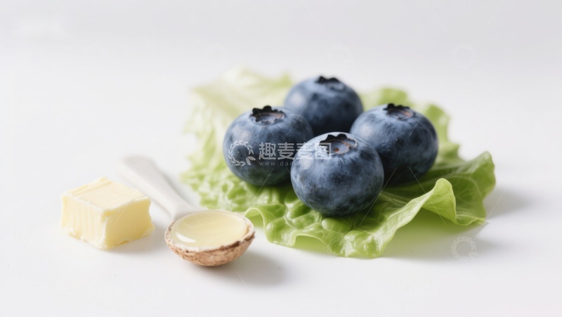 高清大图下载【趣麦麦图】蓝莓、黄油与蜂蜜的清新组合
