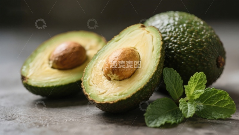 高清大图下载【趣麦麦图】新鲜牛油果与薄荷叶