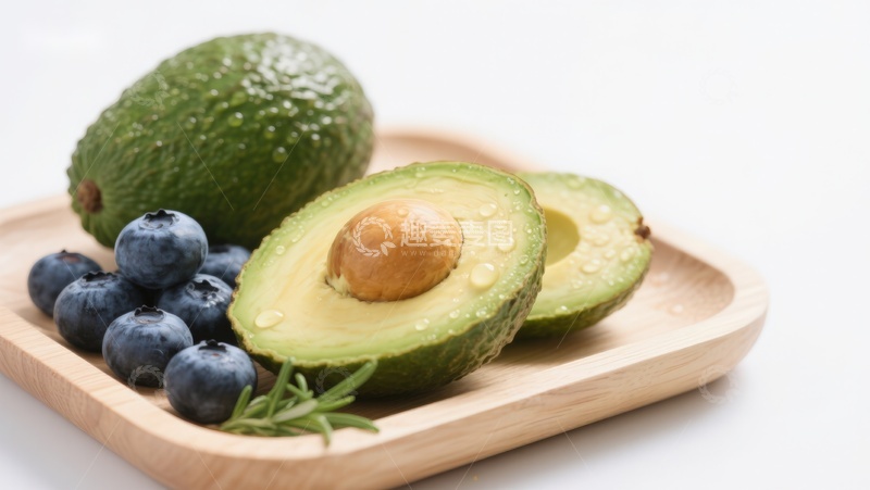 高清大图下载【趣麦麦图】新鲜牛油果与蓝莓的健康组合