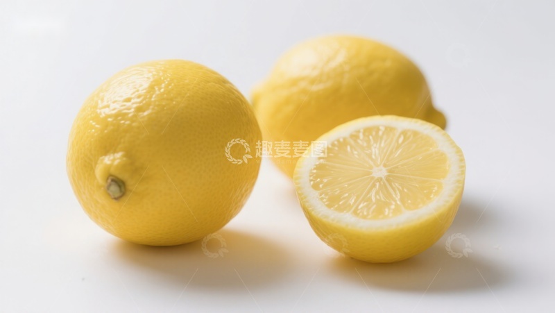 高清大图下载【趣麦麦图】新鲜柠檬，一整两半
